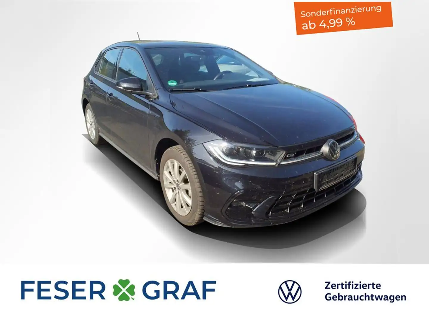 Volkswagen Polo 1.0TSI R-Line DSG LED ACC Rückfahrkamera Schwarz - 1