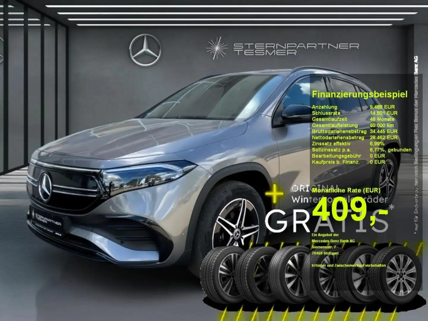 Mercedes-Benz EQA 300 4M +AMG+Night+MBUX+KAMERA+Ambiente+SHZ Grey - 1