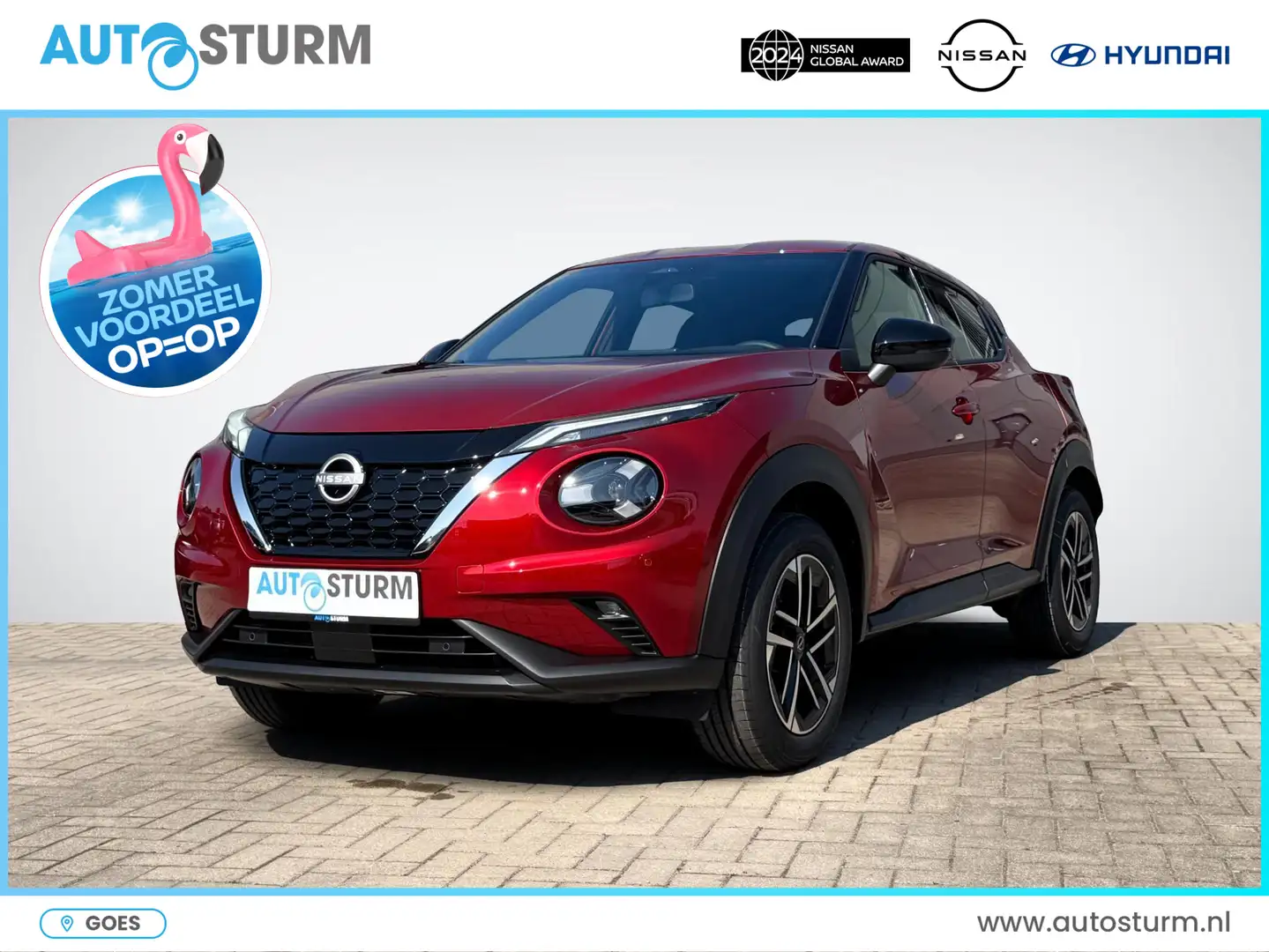 Nissan Juke 1.6 Hybrid N-Connecta Cold Pack Rood - 1