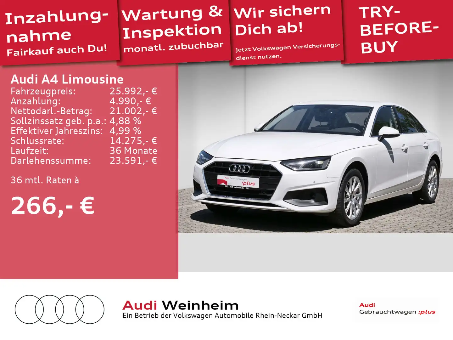 Audi A4 35 TDI AHK Navi LED-S-tronic uvm Wit - 1