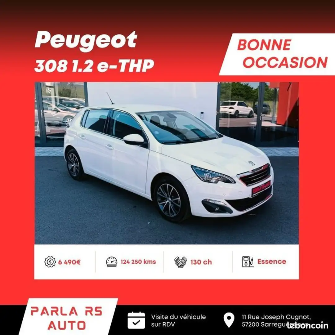 Peugeot 308 II 1.2 e-THP 12V 130ch Blanc - 1