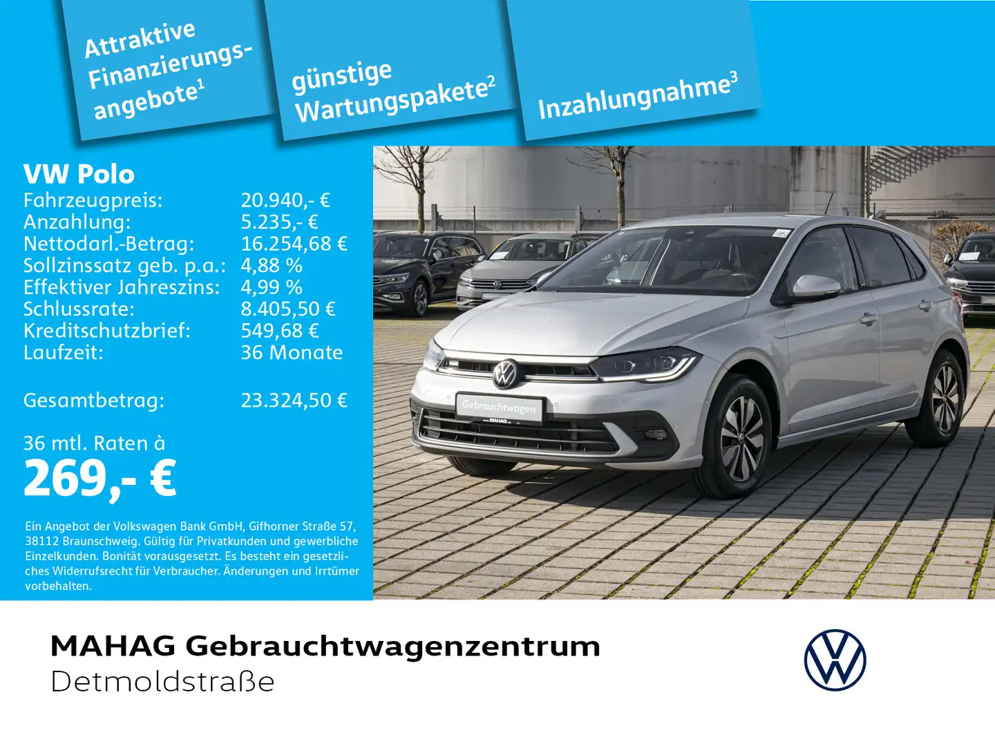 Volkswagen Polo 1.0 TSI MOVE Navi LED Kamera Silber - 1