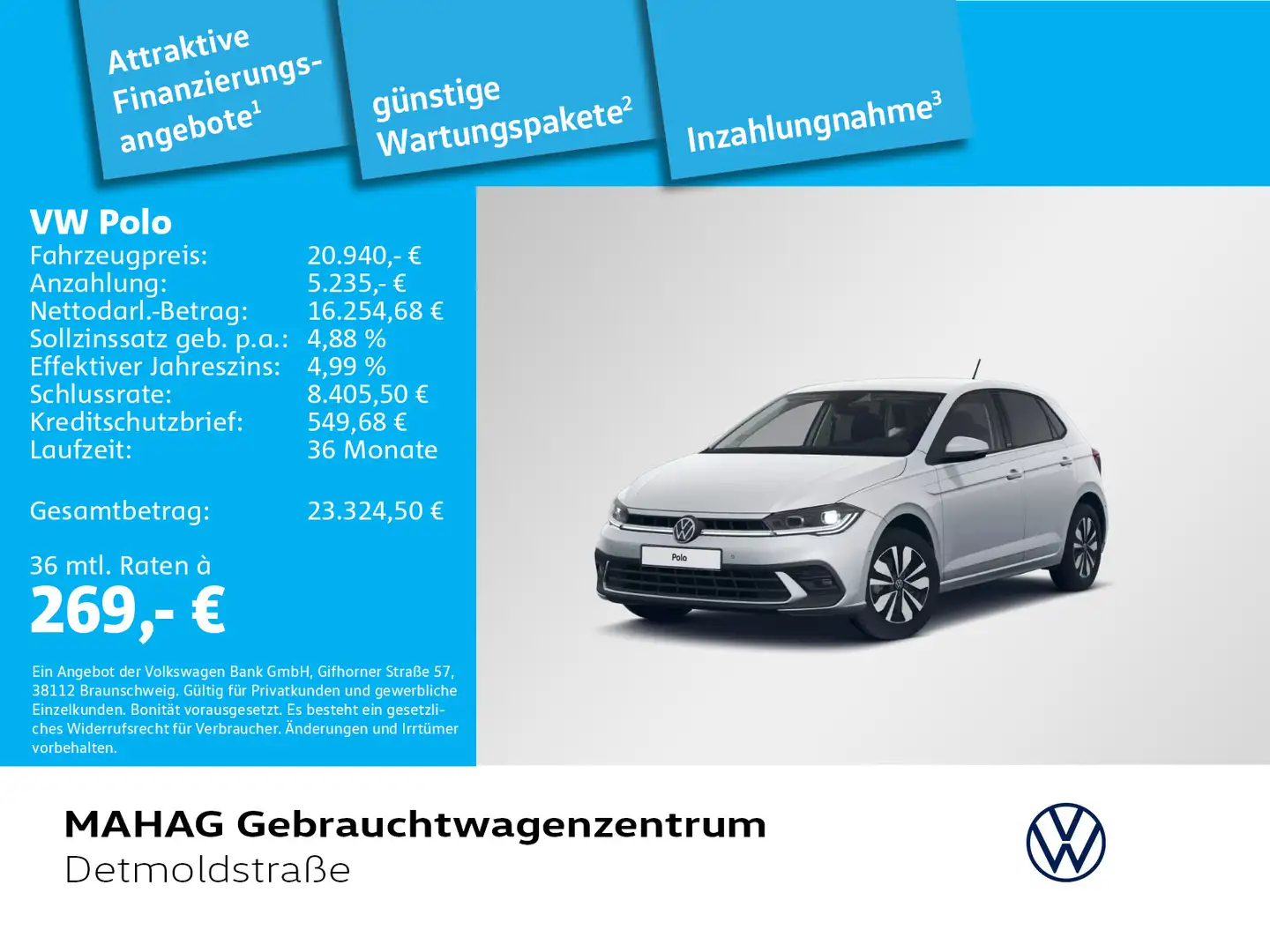 Volkswagen Polo 1.0 TSI MOVE Navi LED Kamera Silber - 1