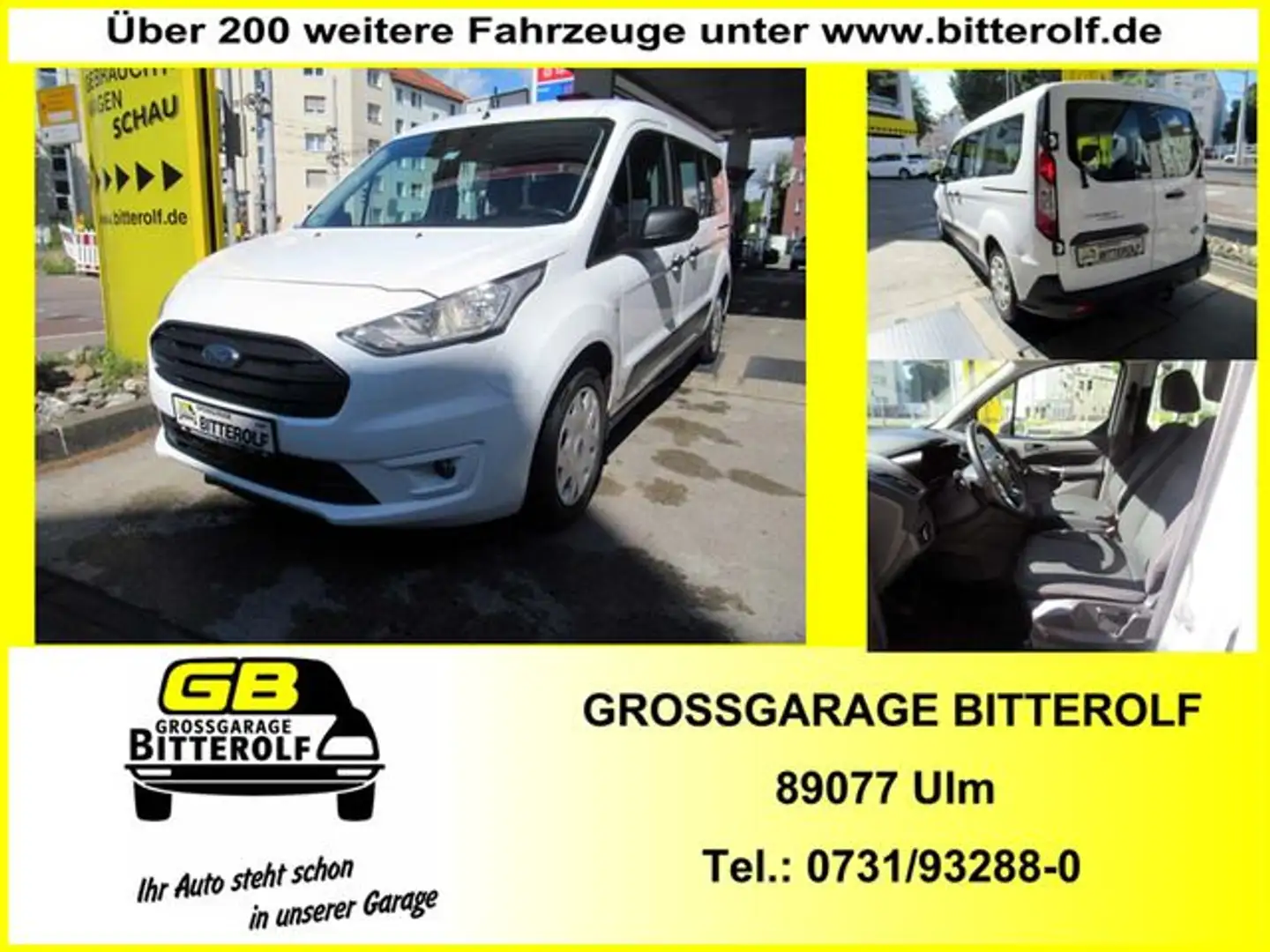 Ford Transit Connect 1,5D 5Sitzer Klima/AHK/ACC/PDC Blanc - 1