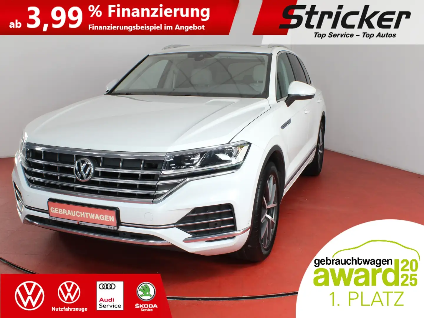 Volkswagen Touareg Elegance 3.0TDI 487,-ohne Anzahlung Pano AHK App- Weiß - 2