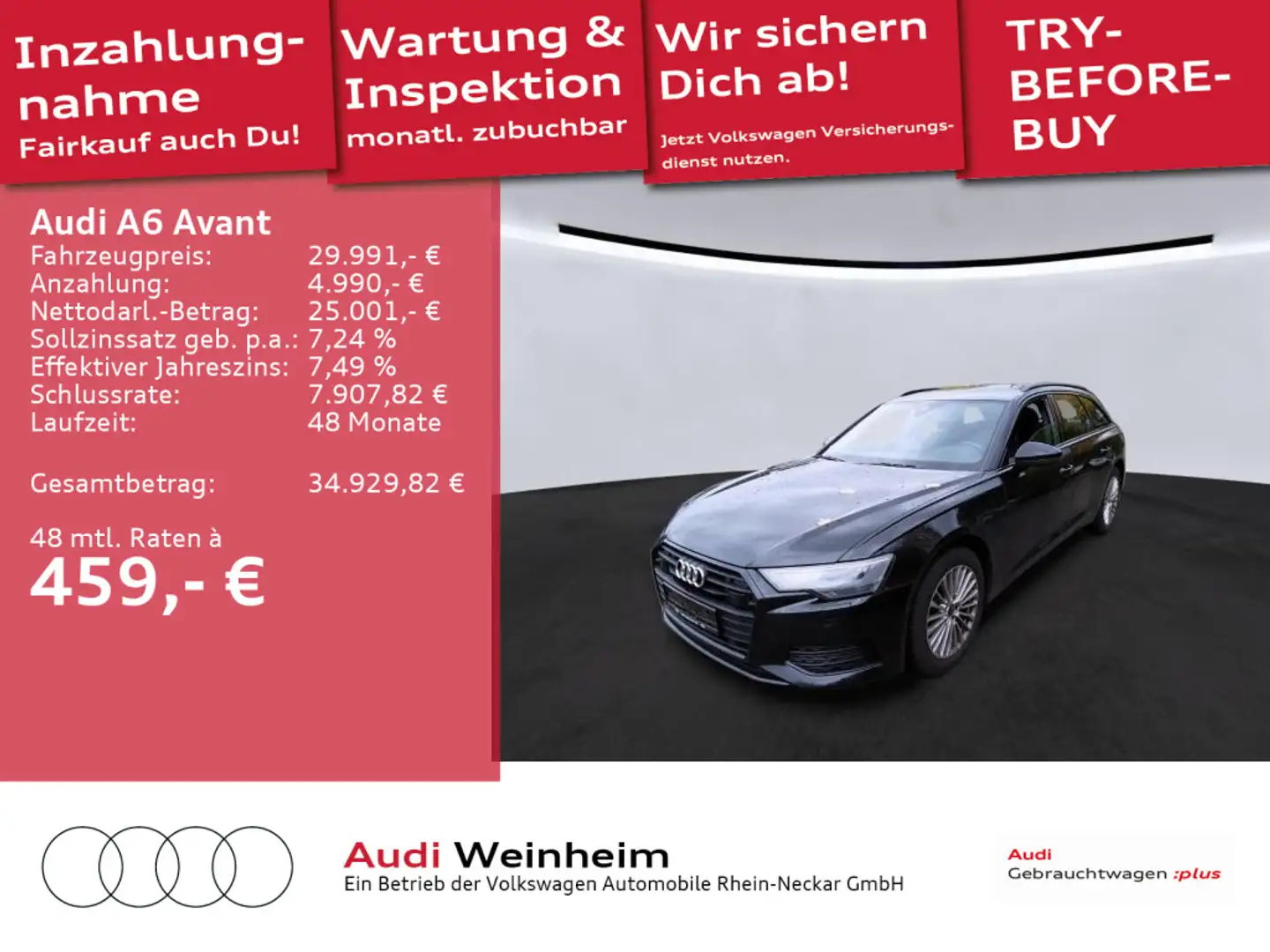 Audi A6 40 TDI design Black Paket AHK Navi Kame Schwarz - 1