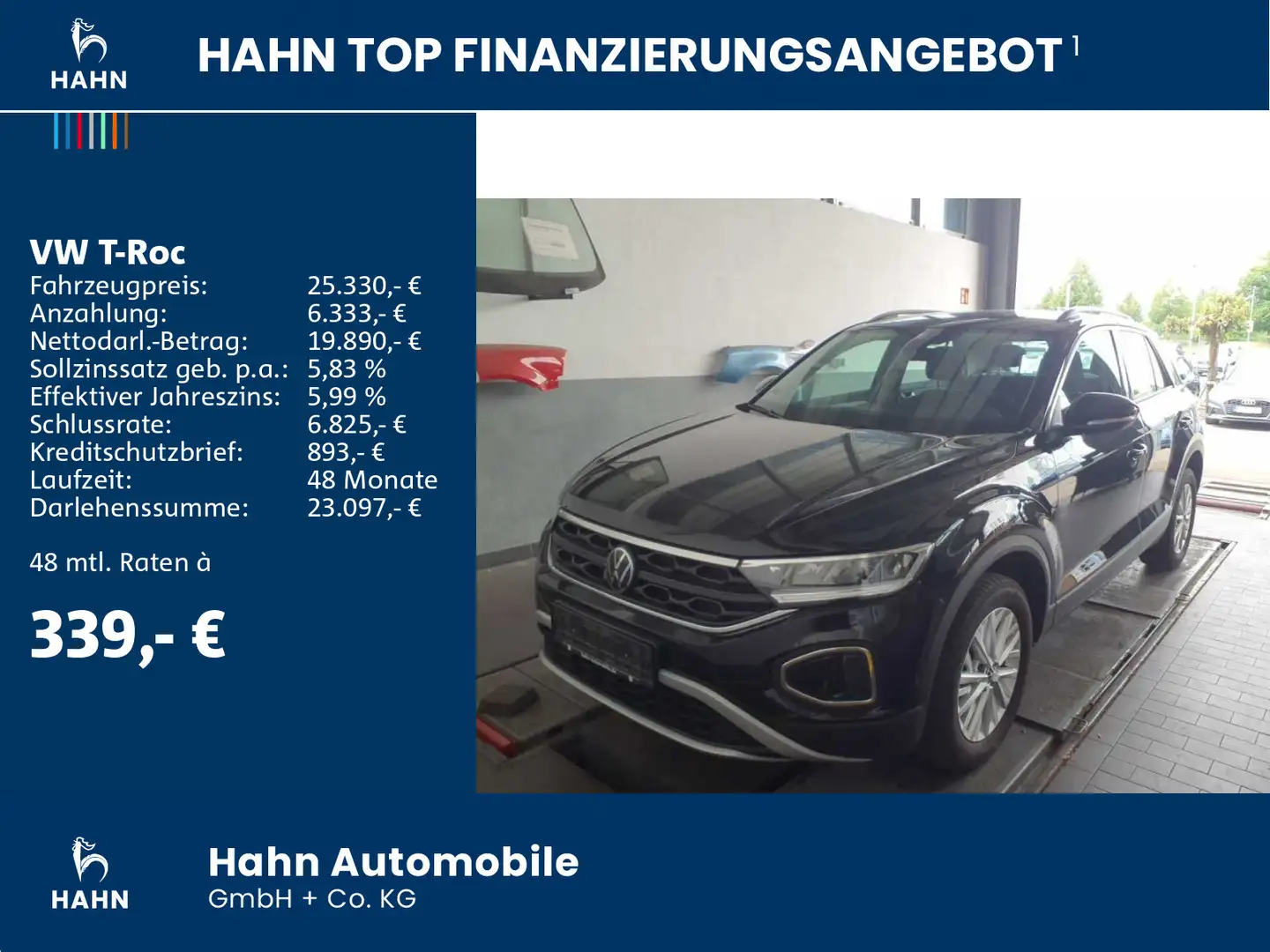 Volkswagen T-Roc Life 1.5TSI DSG Standh Navi CAM App-Connec Schwarz - 2