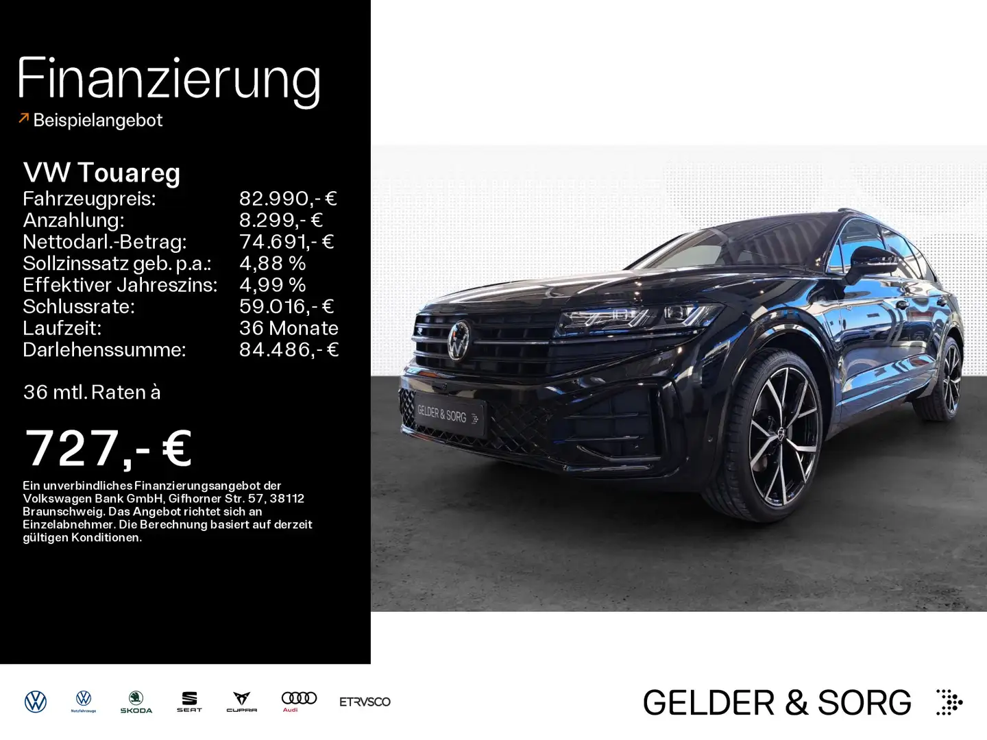 Volkswagen Touareg R-Line 3,0 TDI |AHK|STAND|PANO|DYNAUDIO| Чорний - 1