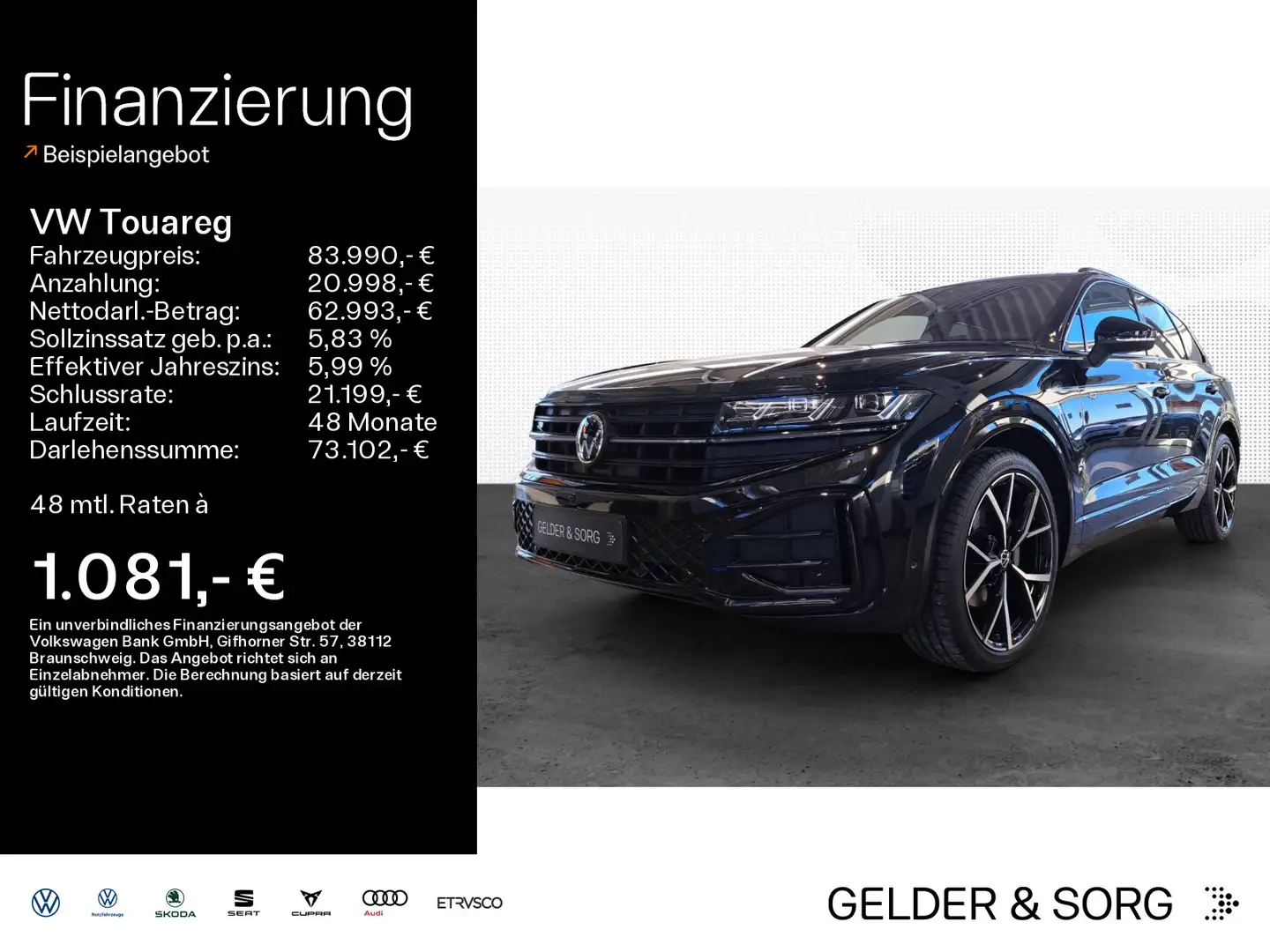 Volkswagen Touareg R-Line 3,0 TDI |AHK|STAND|PANO|DYNAUDIO| Černá - 1