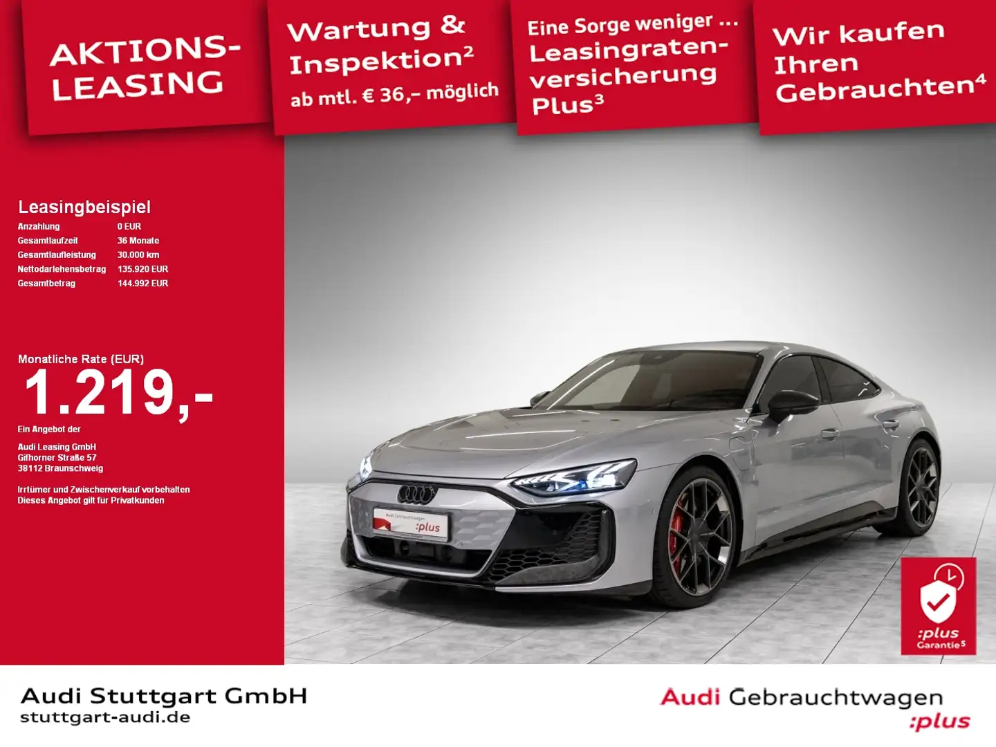Audi RS e-tron GT performance quattro 620 kW 360° B&O Silber - 1