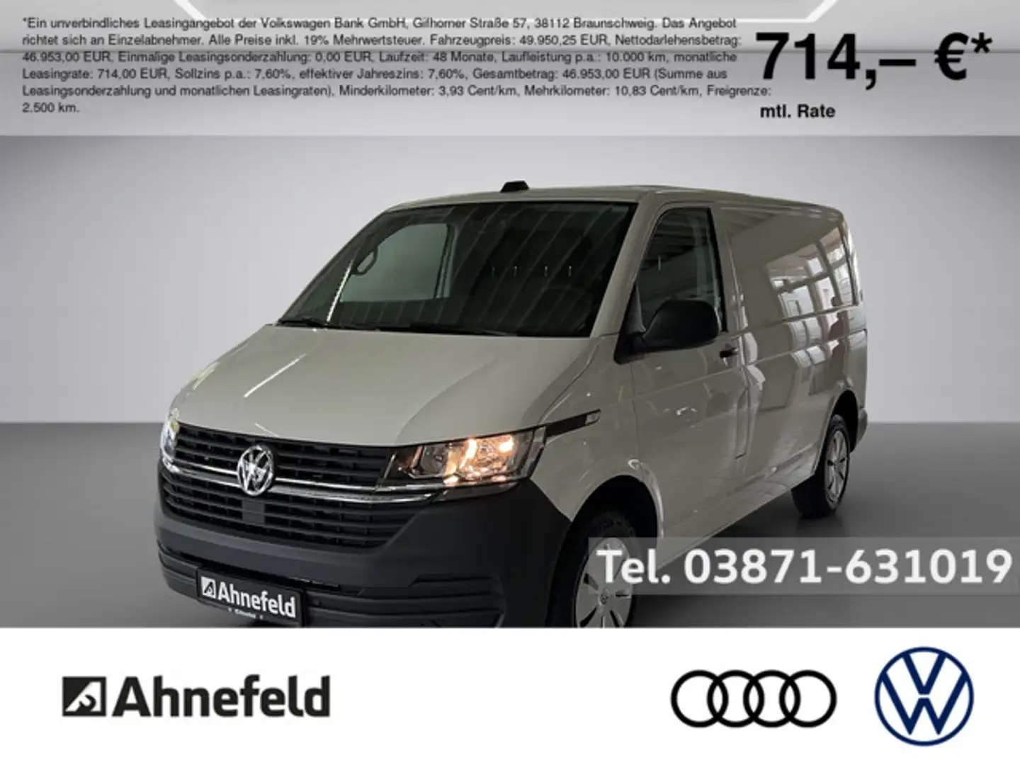 Volkswagen T6.1 Transporter 2.0 TDI Kasten 110 KW 6-Gang Alb - 1