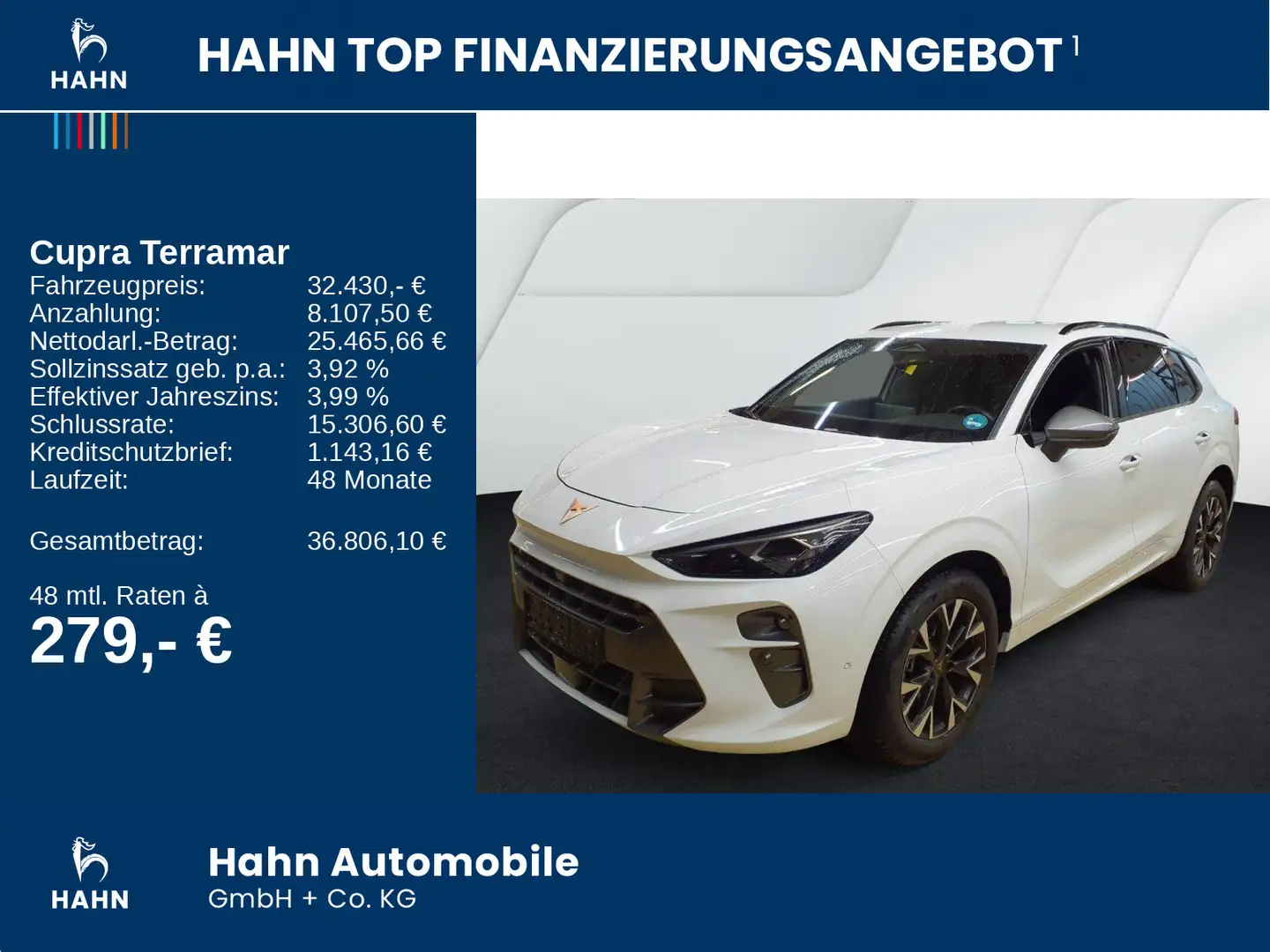 CUPRA Terramar 1.5eTSI DSG 360° HuD Matrix PDC SHZ Nav Weiß - 2