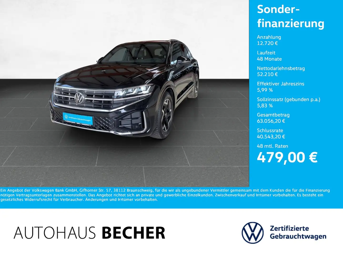 Volkswagen Touareg R Line 3.0 V6 TDI 4M Tiptronic /AHK/Navi Noir - 1