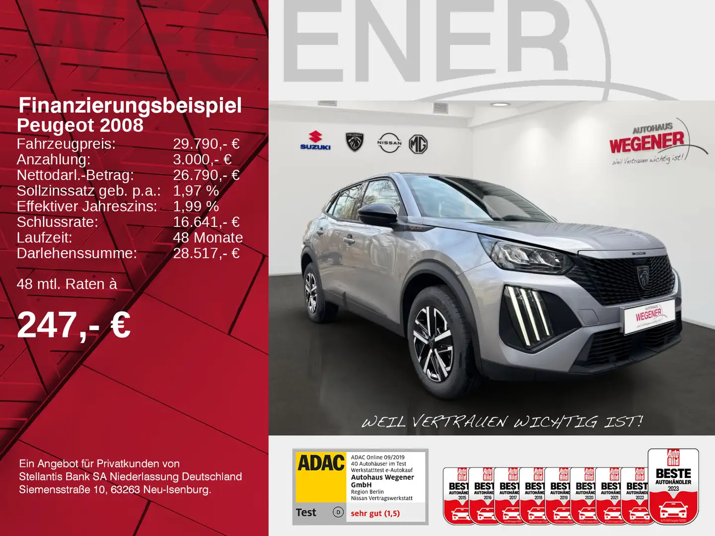 Peugeot 2008 Style Hybrid 145 e-DSC6 *SHZ* Grau - 2