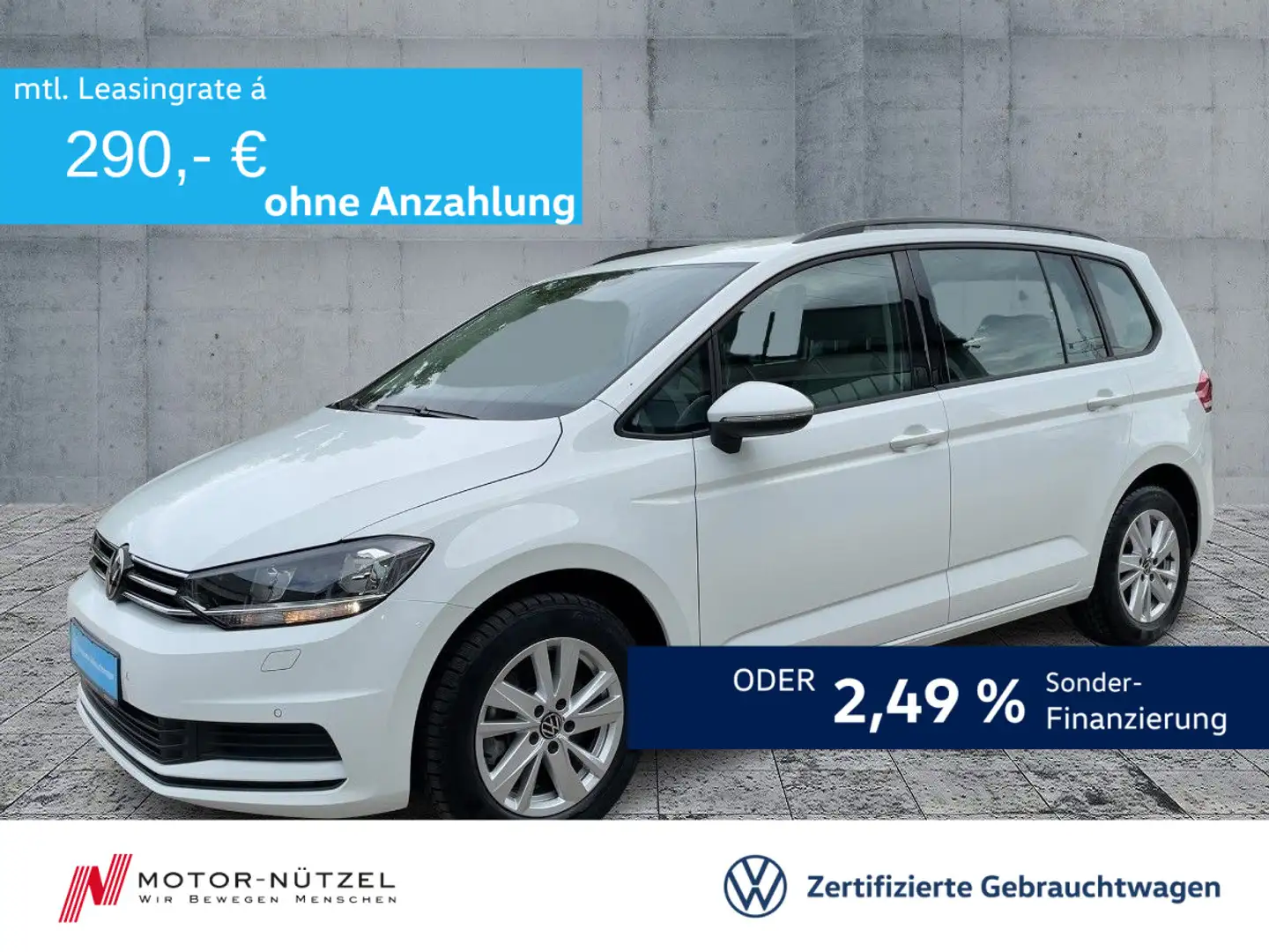Volkswagen Touran 1.5 TSI COMFORTLINE KLIMA+NAVI+ACC+DAB+7S Weiß - 1