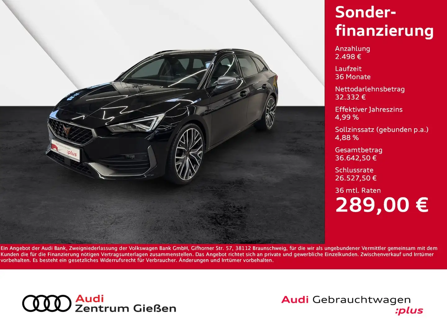 CUPRA Leon Sportstourer 2.0 TSI 4Drive DSG VZ Pano Matrix-... Schwarz - 1