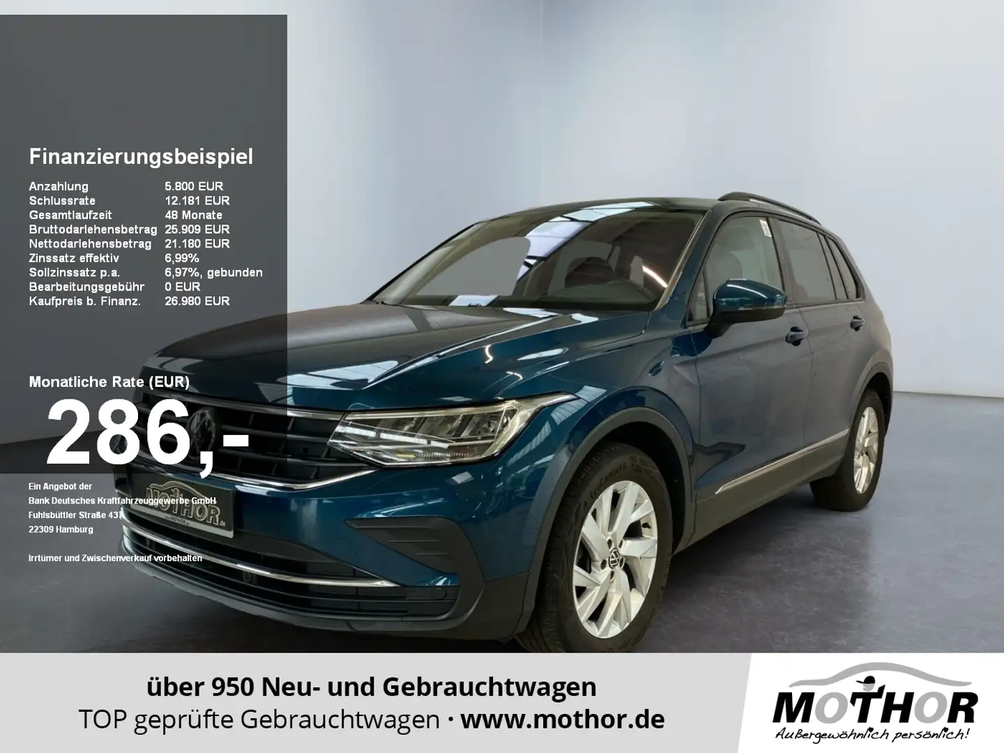 Volkswagen Tiguan Life 2.0 TSI 4Motion DSG LED ACC PDC Blau - 1