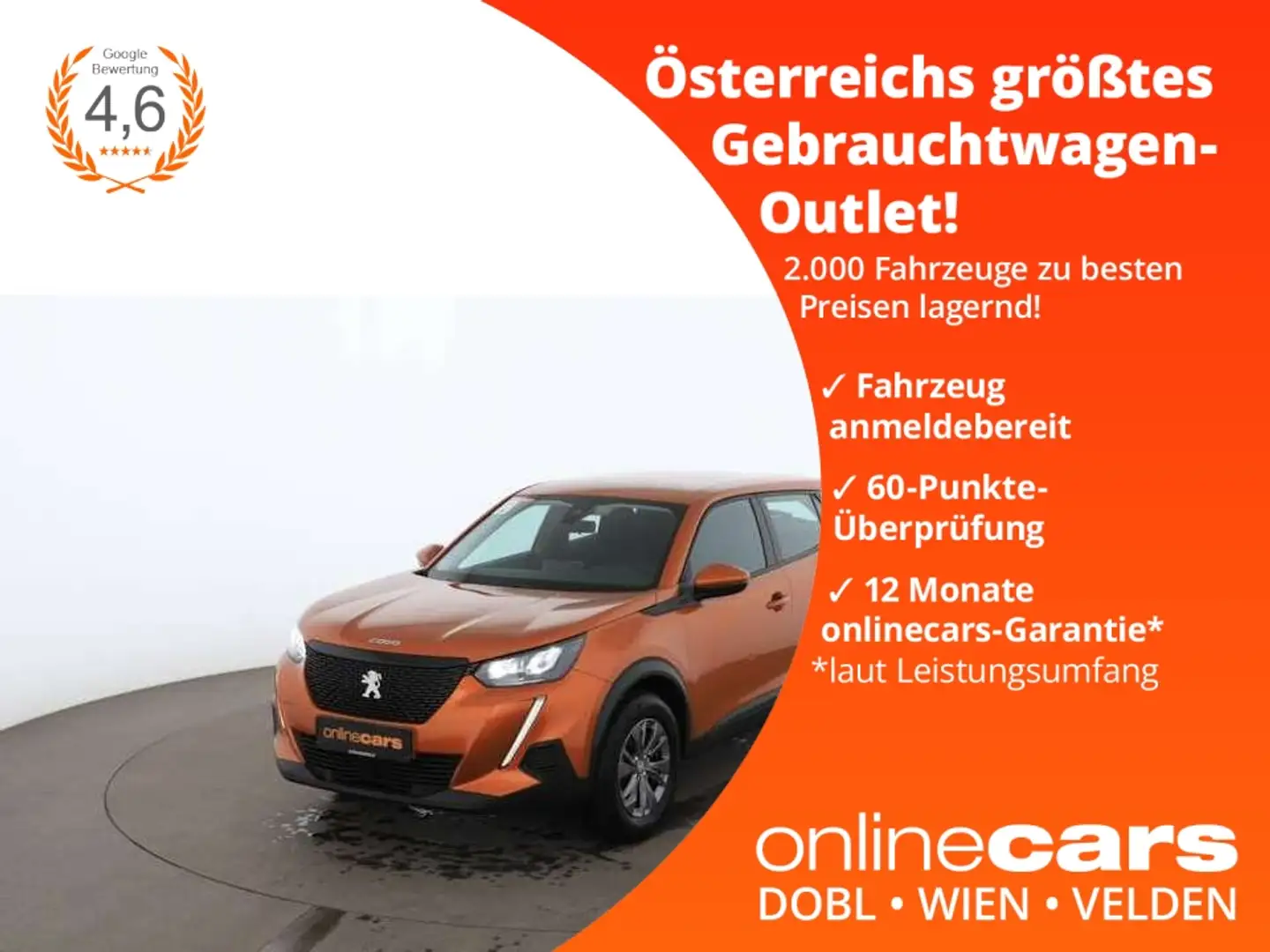 Peugeot 2008 1.2 PureTech 130 Active Aut LED NAVI TEMP Orange - 1