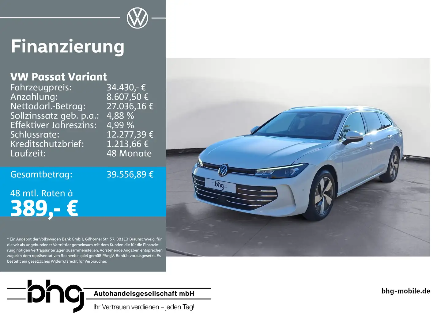 Volkswagen Passat Variant 2.0 TDI SCR DSG Business Weiß - 1