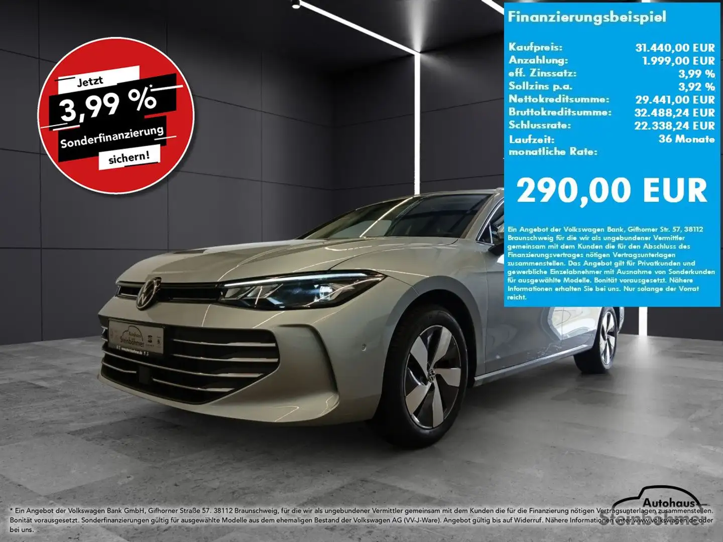 Volkswagen Passat Business 1.5eTSI DSG LED NAV AHK ACC Navi Argent - 1