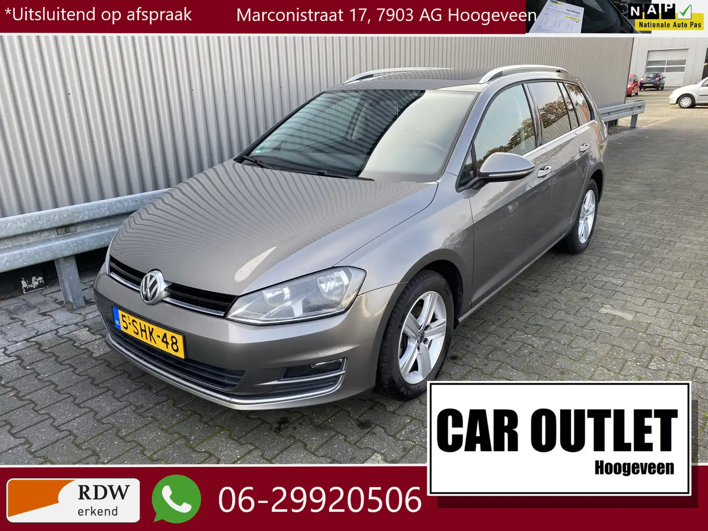 Volkswagen Golf Variant 1.4 TSI Highline Alc/Stof, Clima, Navi, CC, Pano, Grijs - 1