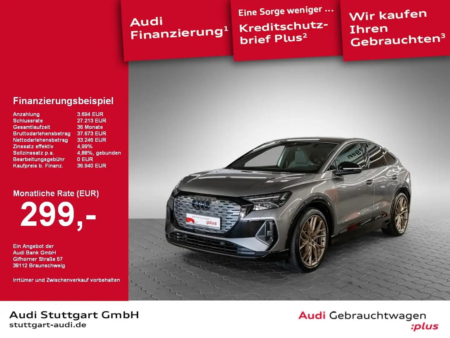 Audi Q4 e-tron Sportback 50 Edition One Matrix AHK Grau - 1