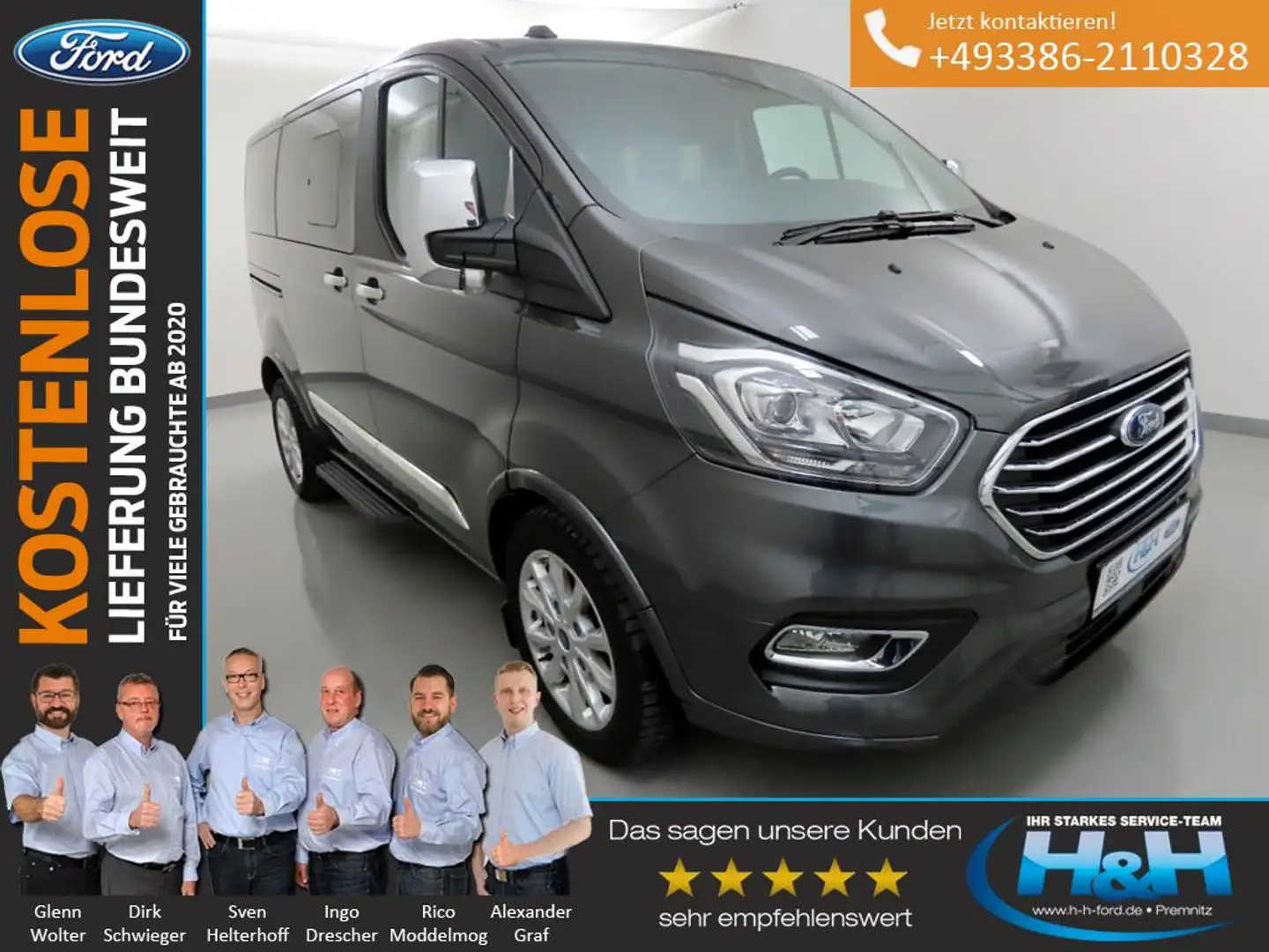 Ford Tourneo Custom 2.0 L1 Titanium X StandHZG+AHK Grau - 1
