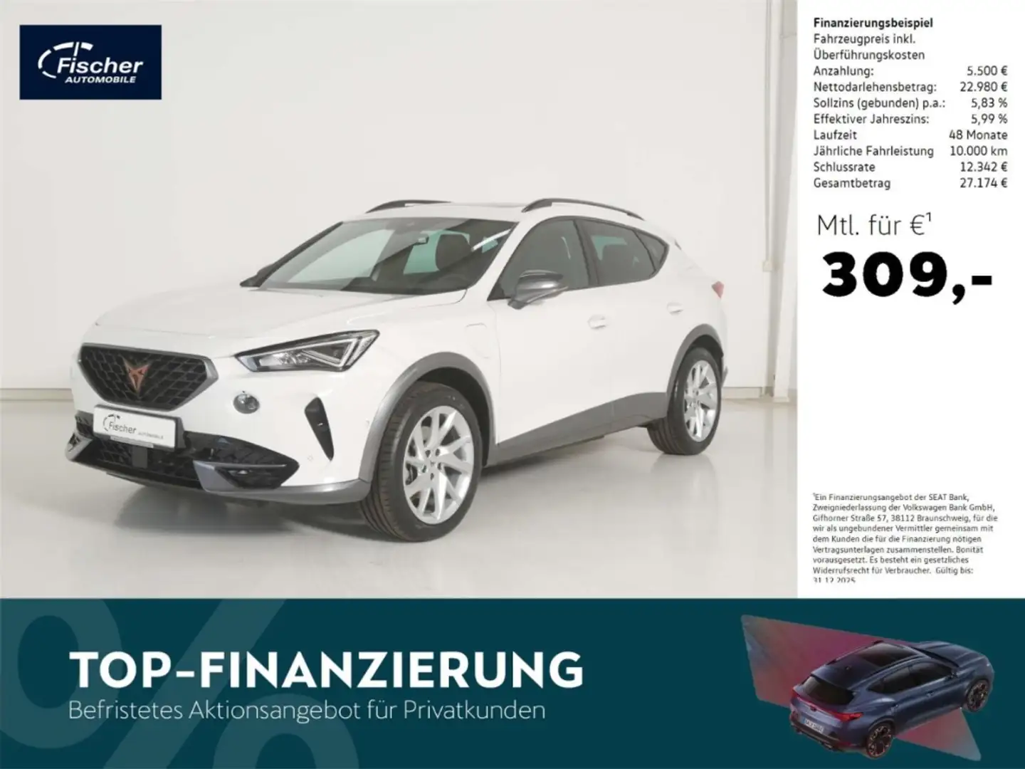 CUPRA Formentor 1.4 DSG e-Hybrid AHK/P-Dach/NAV/RFK/SH Weiß - 1