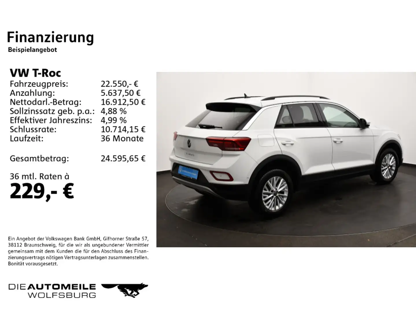 Volkswagen T-Roc 1.0 TSI Life LED+/App-Connect Weiß - 2