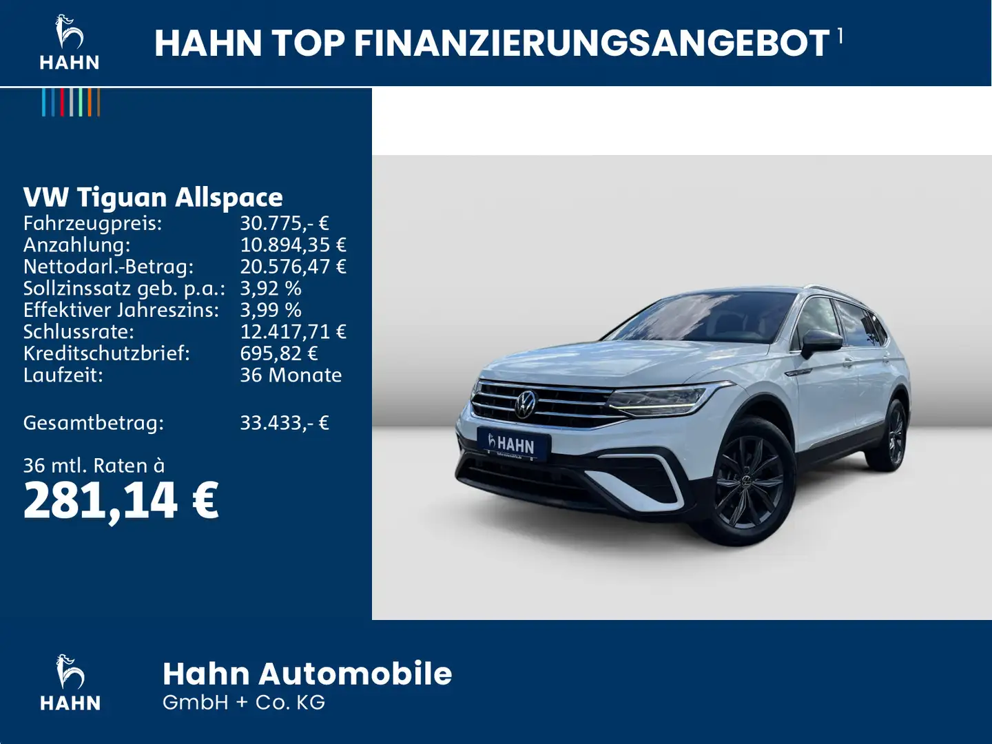 Volkswagen Tiguan Allspace 2.0TDI DSG Life AHK Cam LED Navi Weiß - 2