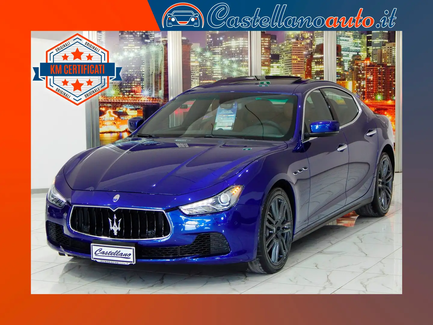 Maserati Ghibli 3.0 V6 ds 250cv Aut. TETTO-NAVI-PELLE-PARK-XENON Azul - 1