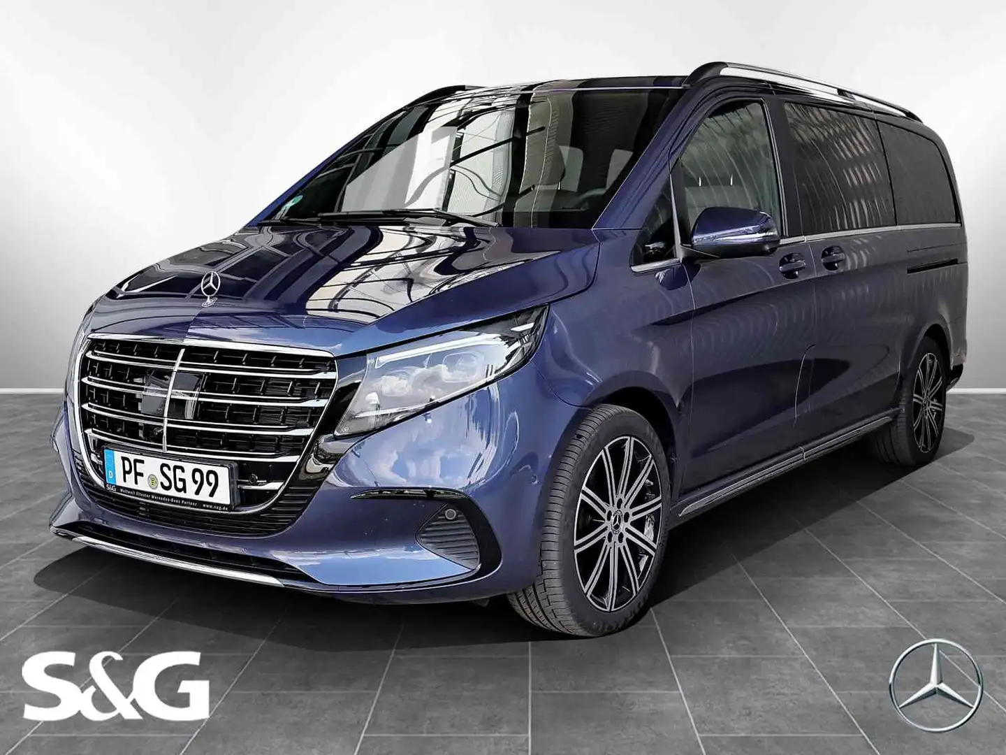 Mercedes-Benz V 300 d EXCLUSIVE lang MBUX+360°+Distr+AHK+M-LED Bleu - 1