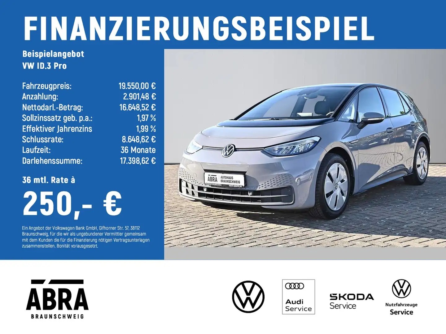 Volkswagen ID.3 Pro LED+NAVI+LANE+ACC+PDC+APP+DAB+ Grau - 2