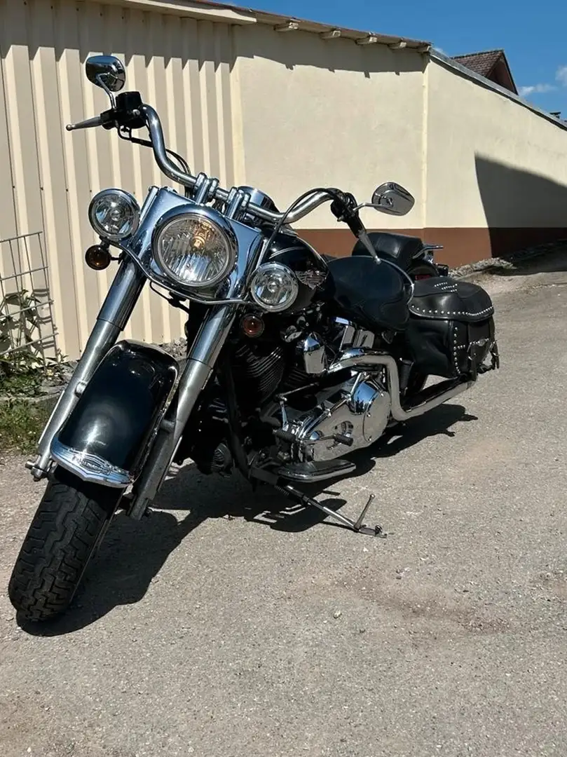 Harley-Davidson Deluxe FLSTNI Deluxe Klappenauspuff /Satteltaschen Fekete - 1