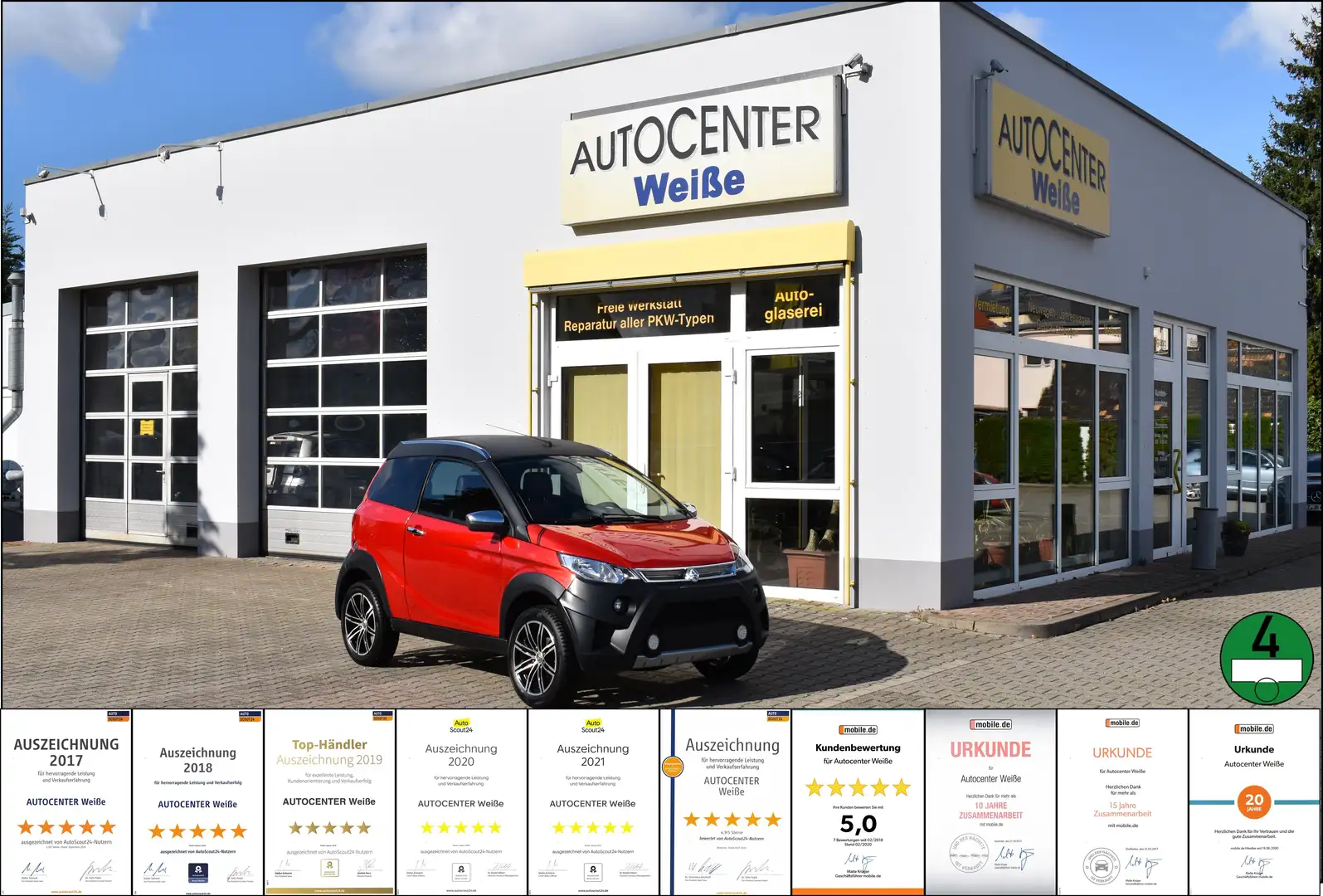Aixam Crossover Microcar Mopedauto Kamera Automatik Rot - 1