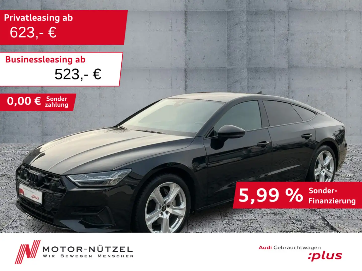 Audi A7 50 TDI MATRIX+NAVI+HuD+RFK+ACC+AHK Schwarz - 1