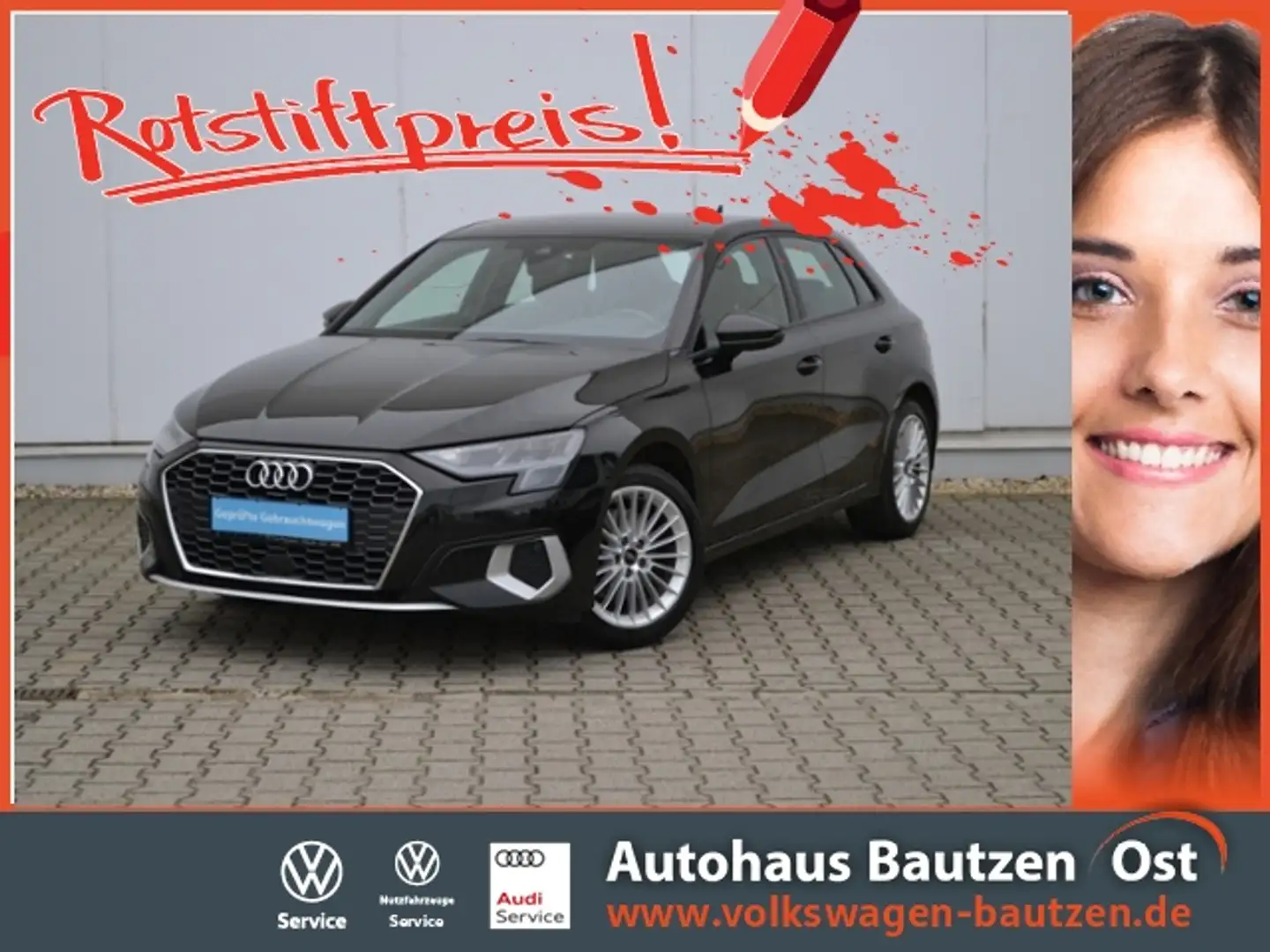 Audi A3 Sportback 35 TFSI Advanced LED/NAVI+VZE/17-ZOLL/V Schwarz - 1