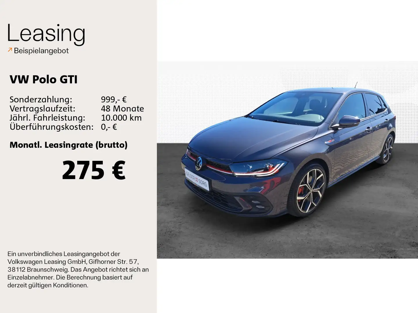 Volkswagen Polo GTI 2.0 TSI IQ.LIGHT|Virtual|RearView|Beats Grau - 2
