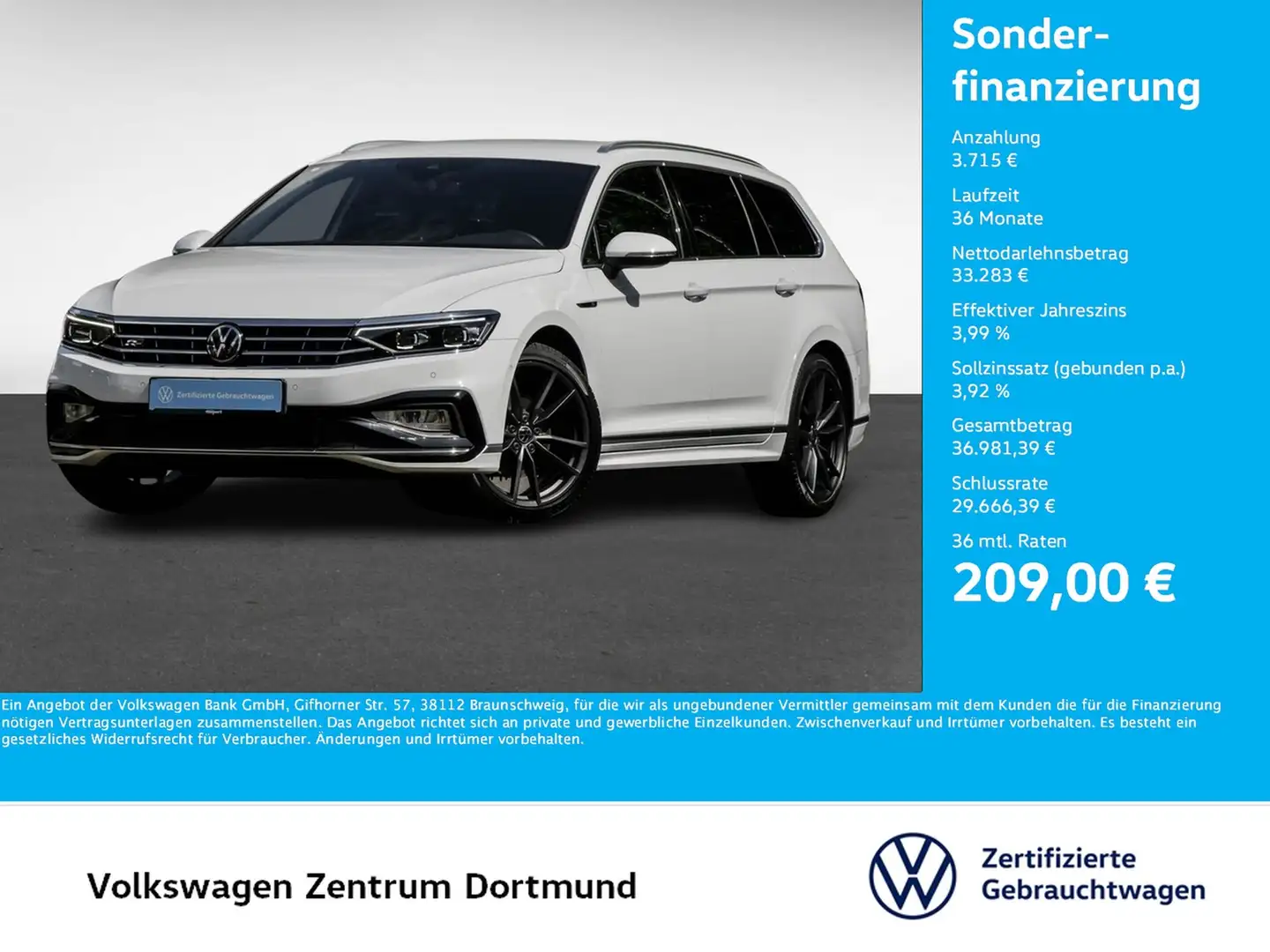 Volkswagen Passat Variant 2.0 R-LINE AHK ALU19 LEDER KAMERA Blanco - 1