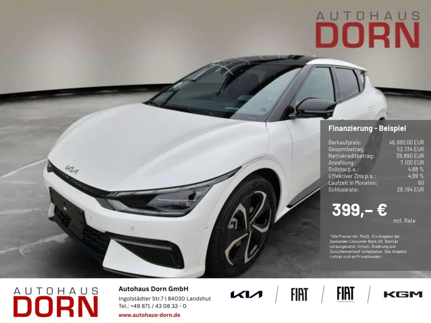 Kia EV6 GT-Line 77,4 kWh Sound-/ Assist-/ Design AWD Weiß - 1