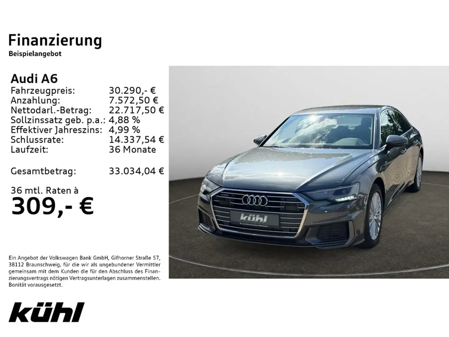 Audi A6 50 TFSI e quattro S-Line Navi,LM18 Grau - 2