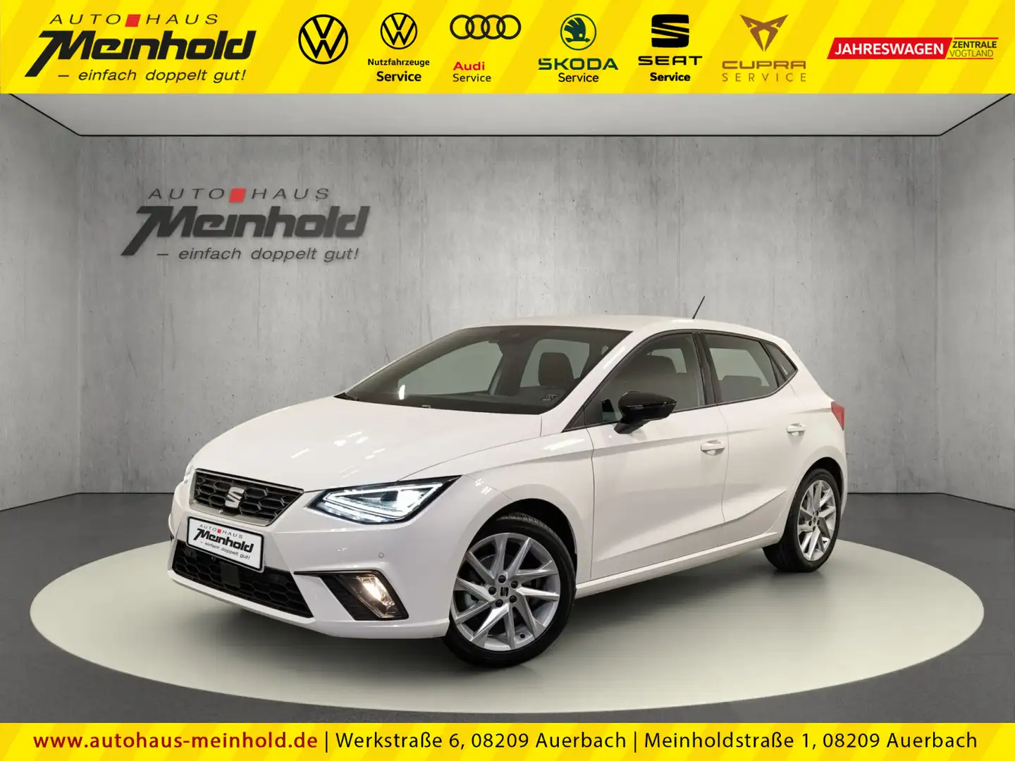 SEAT Ibiza 1.0 TSI FR, LED, Kamera, ACC, DAB, App-C. Weiß - 1