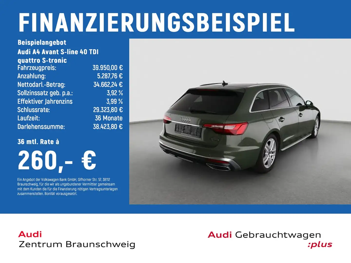 Audi A4 Avant S-line 40 TDI quattro S-tronic PDC+SHZ+KLIMA Groen - 2
