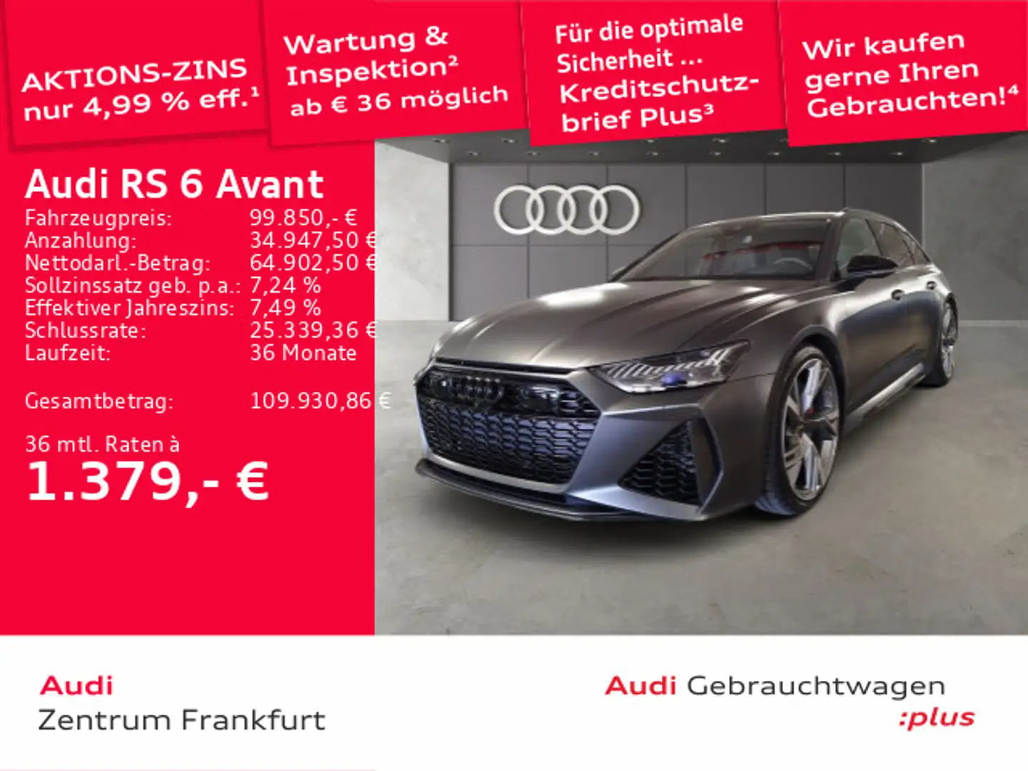 Audi RS6 RS6 Avant quattro tiptronic HD Matrix-LED RS-Spo Grau - 1