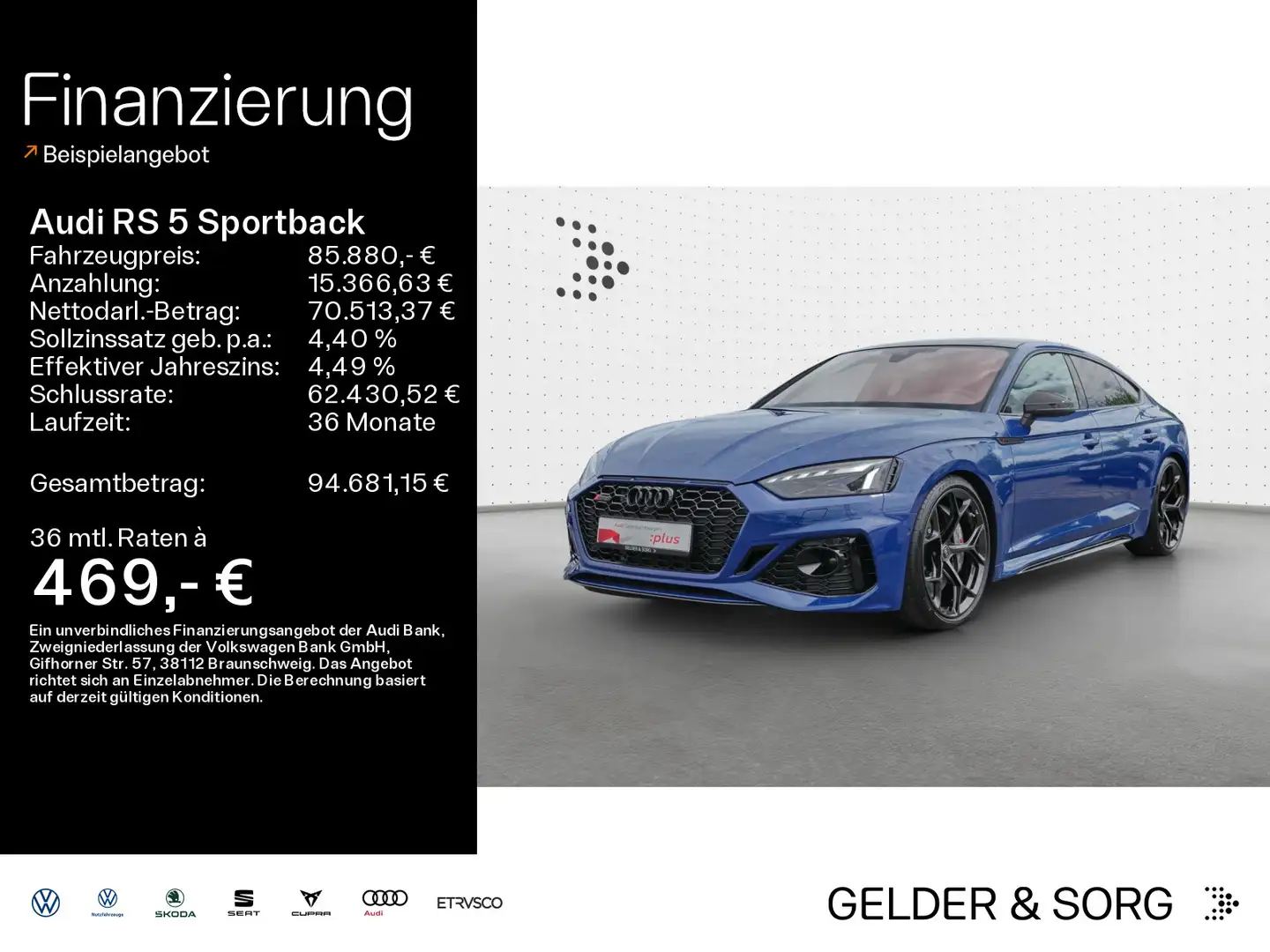 Audi RS5 performance*300 km/h*Keramik*Pano Blauw - 1