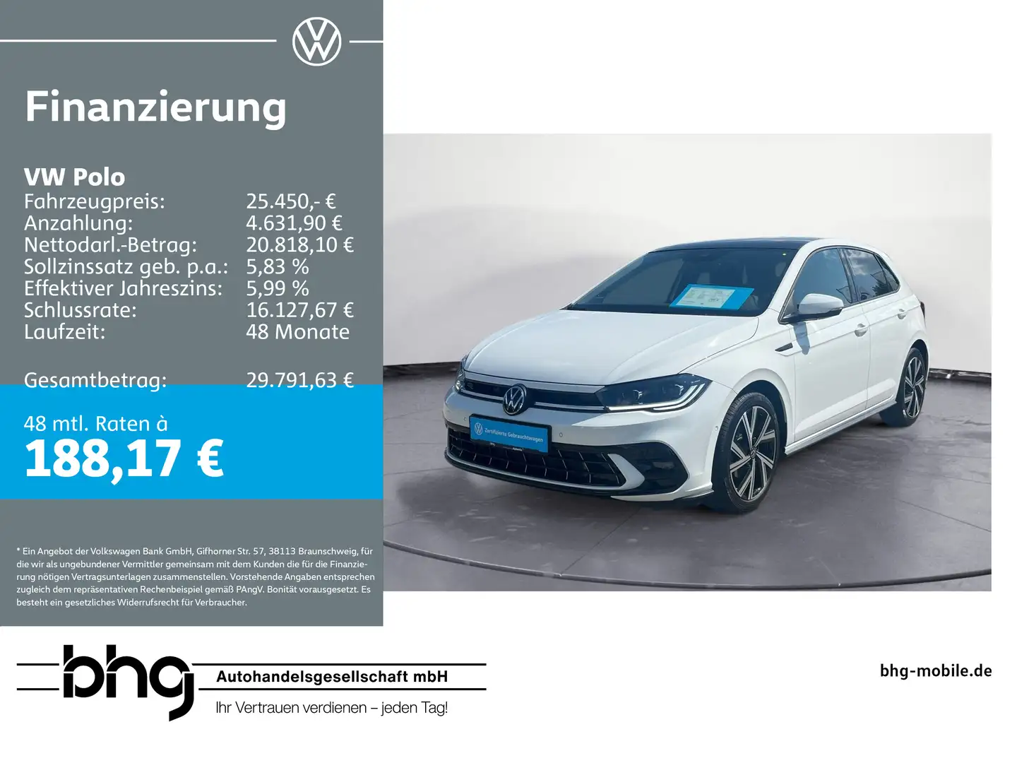 Volkswagen Polo 1.0 TSI DSG R-Line PanoDach IQ.Drive beatsA Blanc - 1