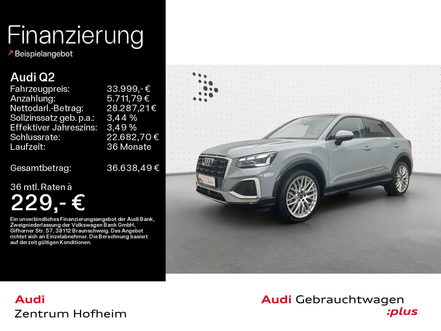 Audi Q2 35 TDI qu advanced S tro*Pano*Matrix*Virtual* Grau - 1
