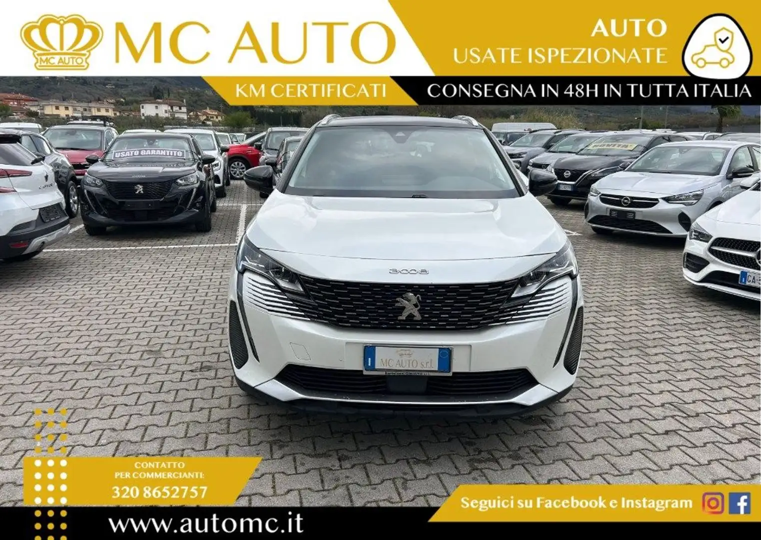 Peugeot 3008 BlueHDi 130 S&S EAT8 Allure PROMO CON FINAZ Bianco - 2