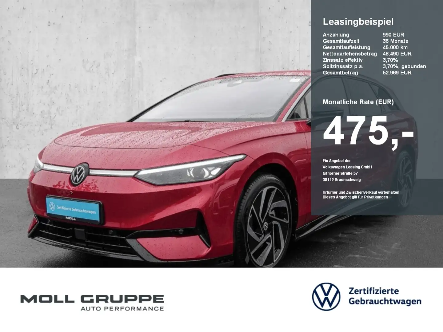 Volkswagen ID.7 Tourer  Tourer Pro 77 kWh 1-Gang-Automatik Rot - 1