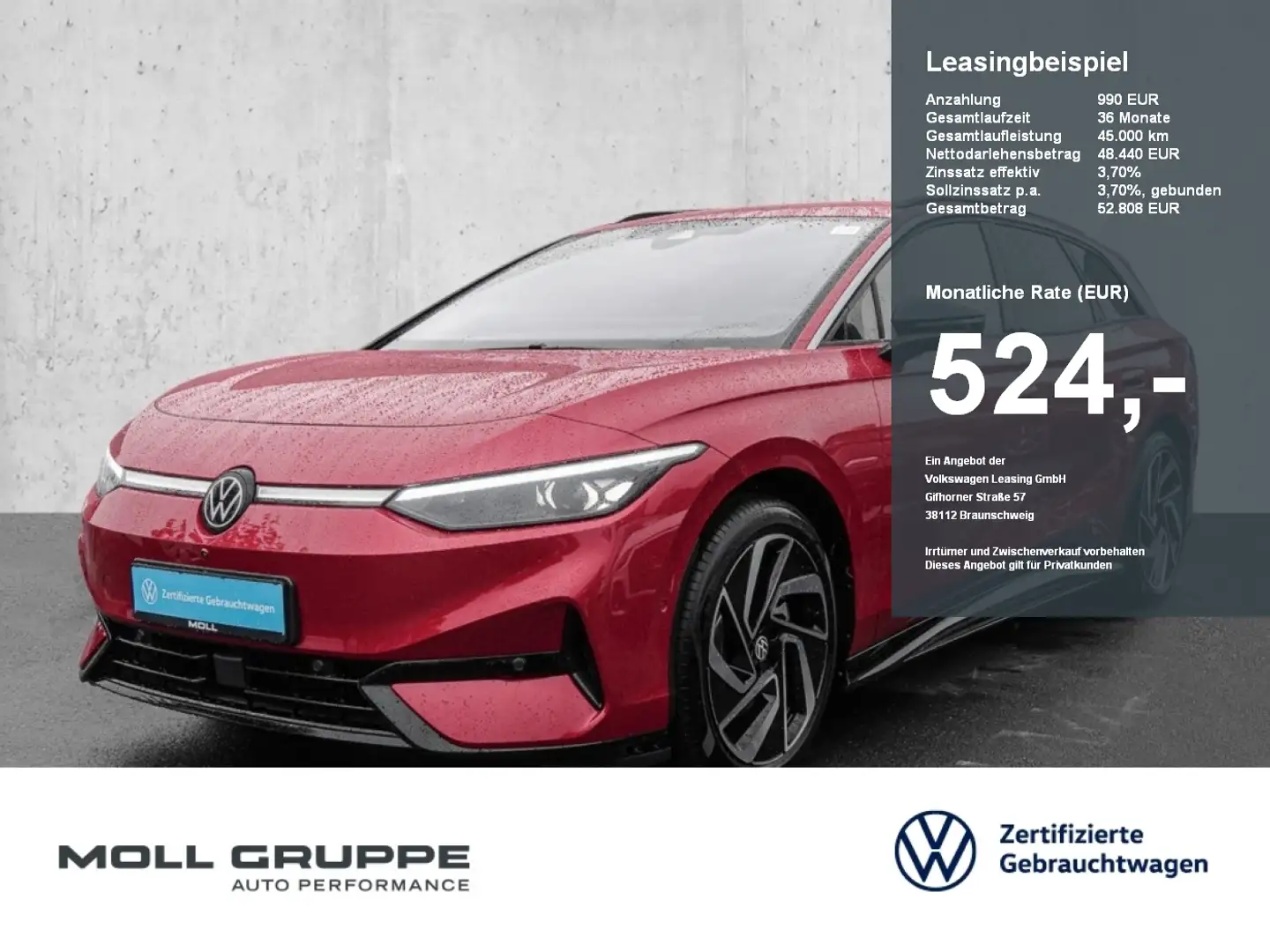 Volkswagen ID.7 Tourer Tourer Pro 77 kWh 1-Gang-Automatik Rouge - 1